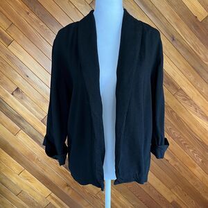Vintage 80s/90s Textured Black Rayon Cardigan